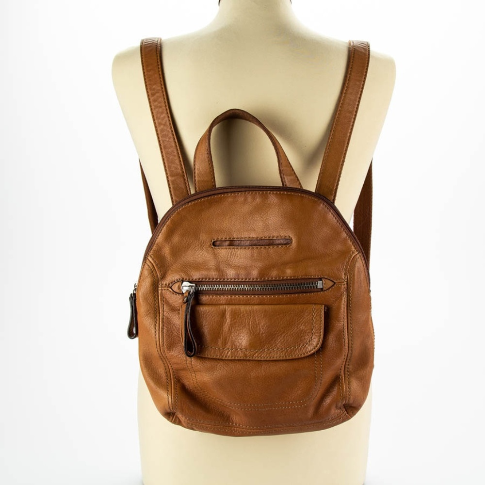 *SOLD*FOSSIL Brown Leather Backpack - Picture 1 of 5